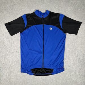 Canari Performance Cycling‎ Jersey Mens XL Blue 1/2 Zip Compression Logo Pockets